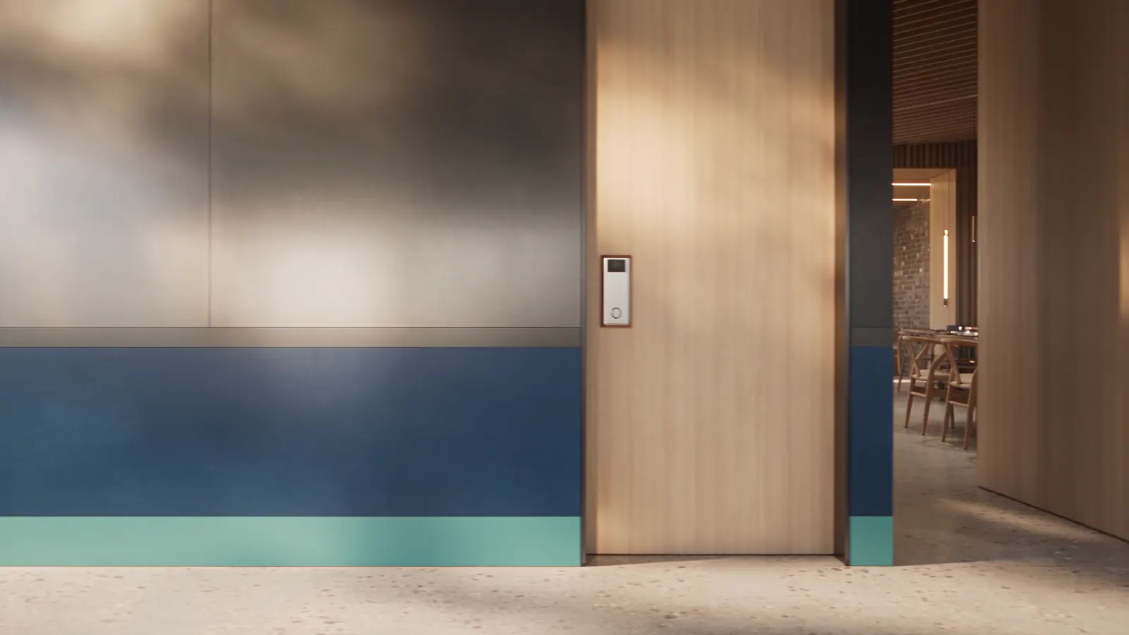 Concept illustration of guest and staff access in hospitality premises.