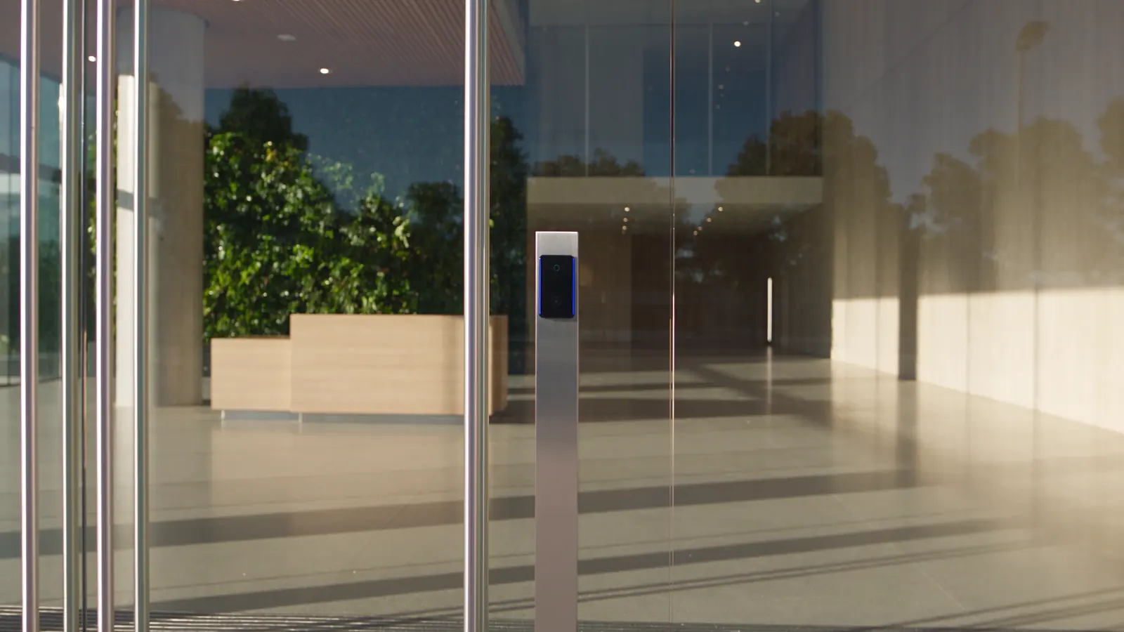 Concept illustration of controlled entry to a contemporary office.